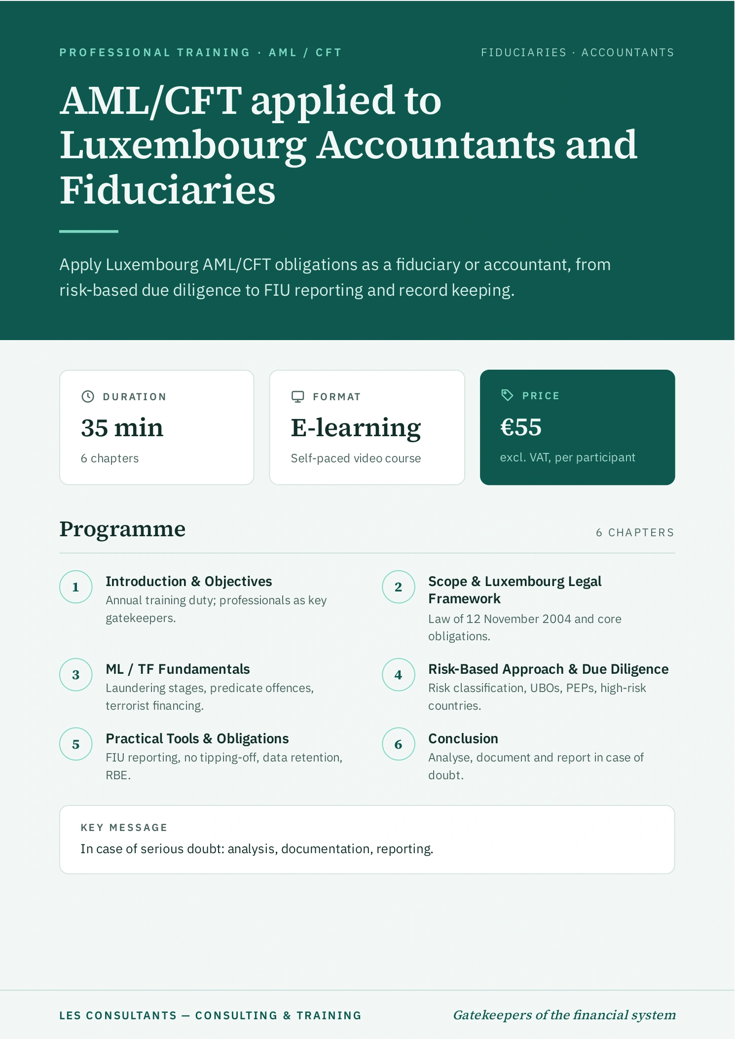 AML/CFT applied to Luxembourg Accountants and Fiduciaries